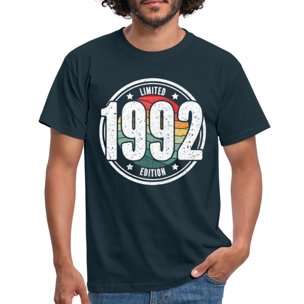 30. Geburtstag 1992 Limited Edition Retro Style Geschenk T-Shirt - navy