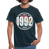 30. Geburtstag 1992 Limited Edition Retro Style Geschenk T-Shirt - navy