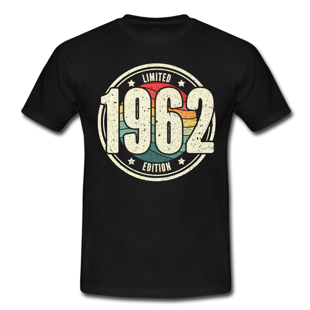 60. Geburtstag 1962 Limited Edition Retro Style Geschenk T-Shirt - black