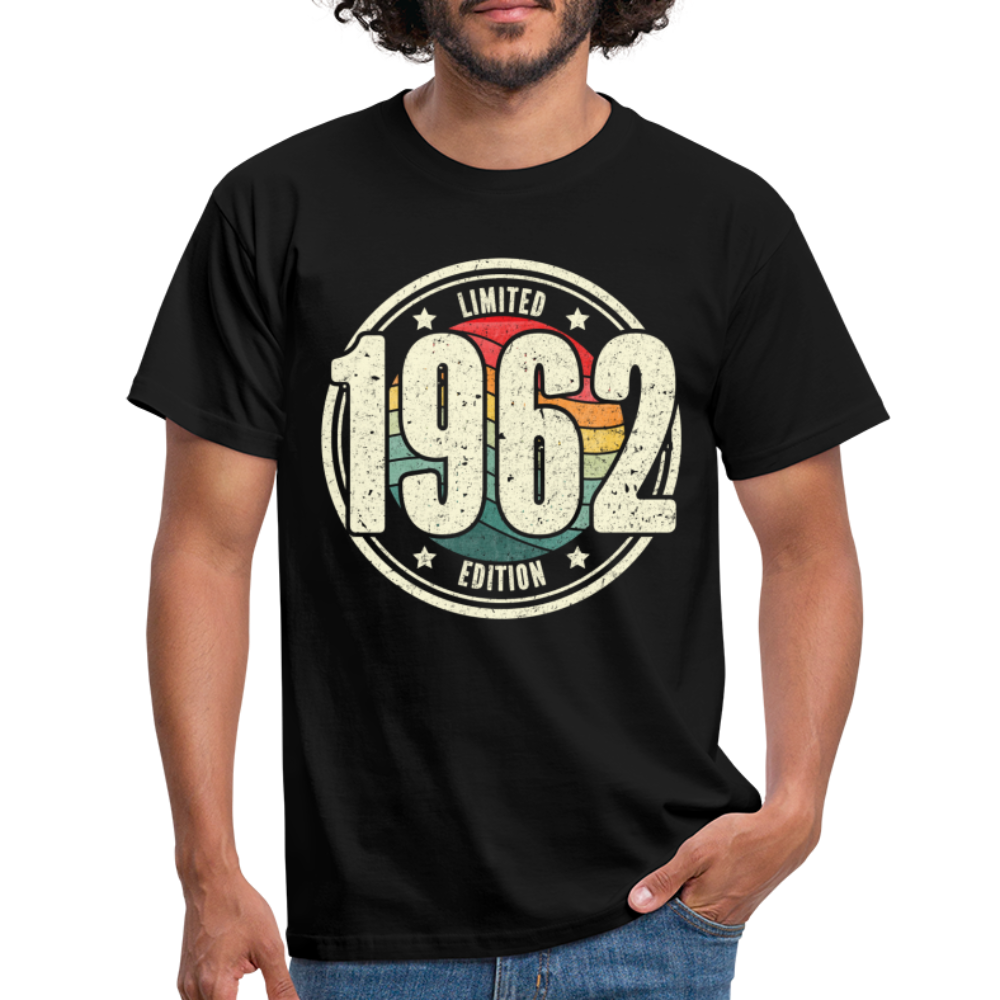 60. Geburtstag 1962 Limited Edition Retro Style Geschenk T-Shirt - black