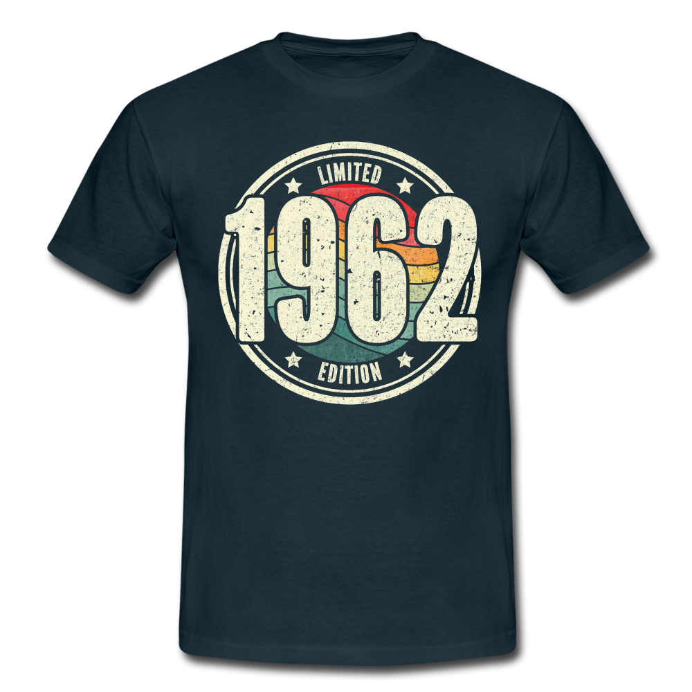 60. Geburtstag 1962 Limited Edition Retro Style Geschenk T-Shirt - navy