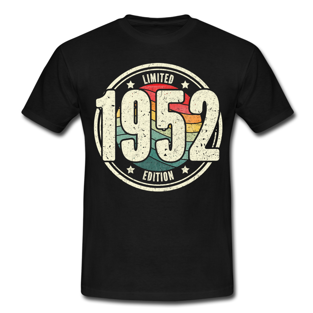 70. Geburtstag 1952 Limited Edition Retro Style Geschenk T-Shirt - black