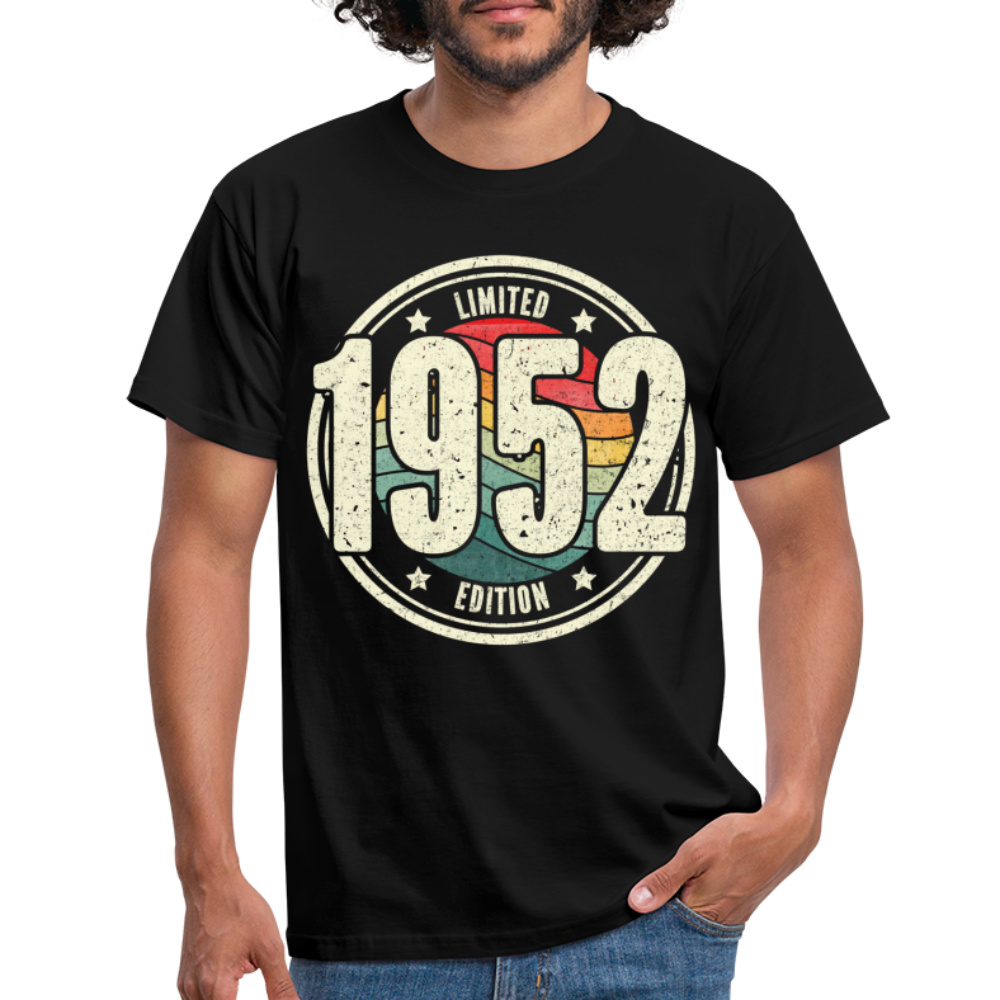 70. Geburtstag 1952 Limited Edition Retro Style Geschenk T-Shirt - black