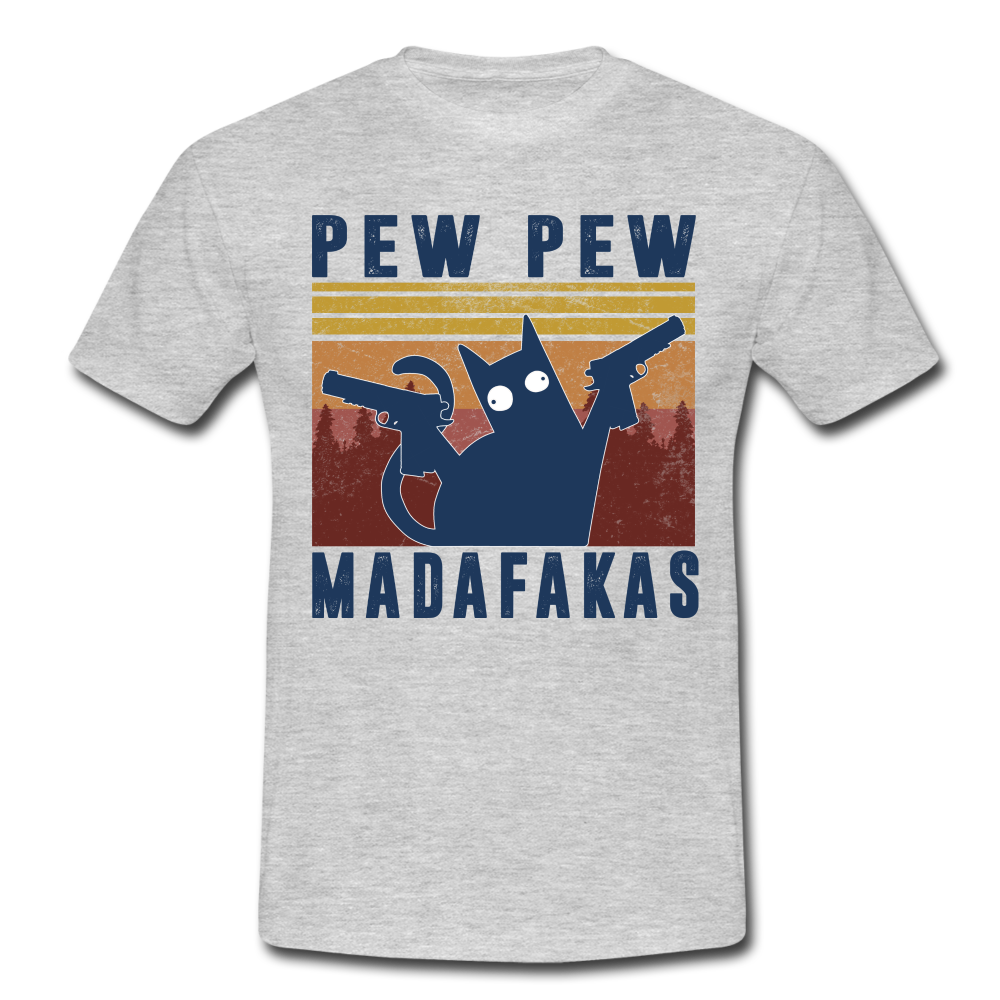 Pew Pew Madafakas Lustiges Männer T-Shirt - heather grey