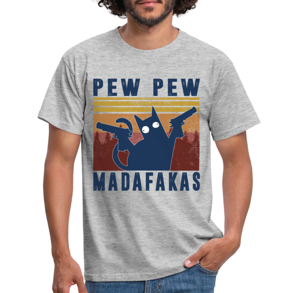 Pew Pew Madafakas Lustiges Männer T-Shirt - heather grey