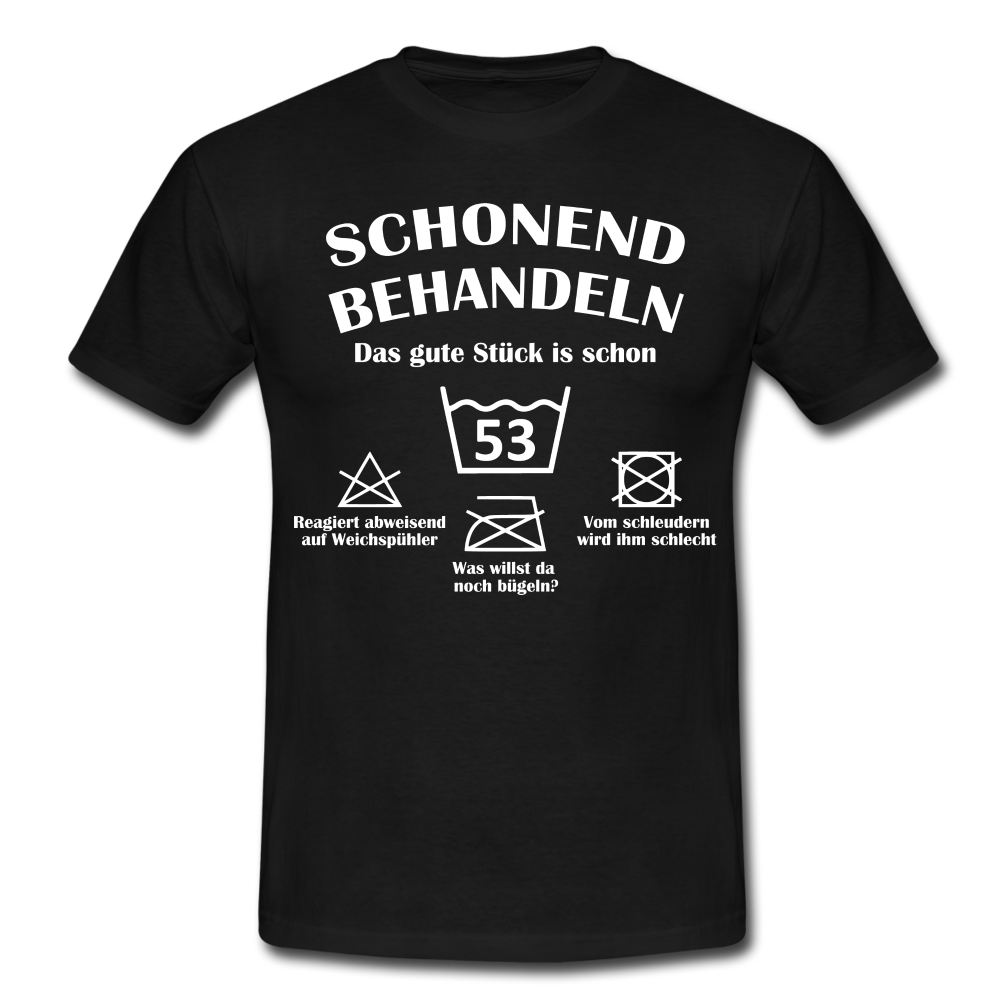 53. Geburtstags T-Shirt Schonend Behandeln - Das gute Stück is schon 53 Lustiges Geschenk Shirt - black