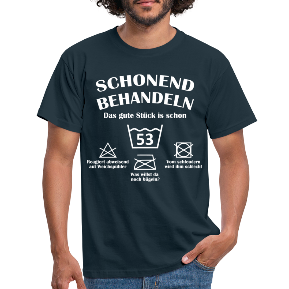 53. Geburtstags T-Shirt Schonend Behandeln - Das gute Stück is schon 53 Lustiges Geschenk Shirt - navy