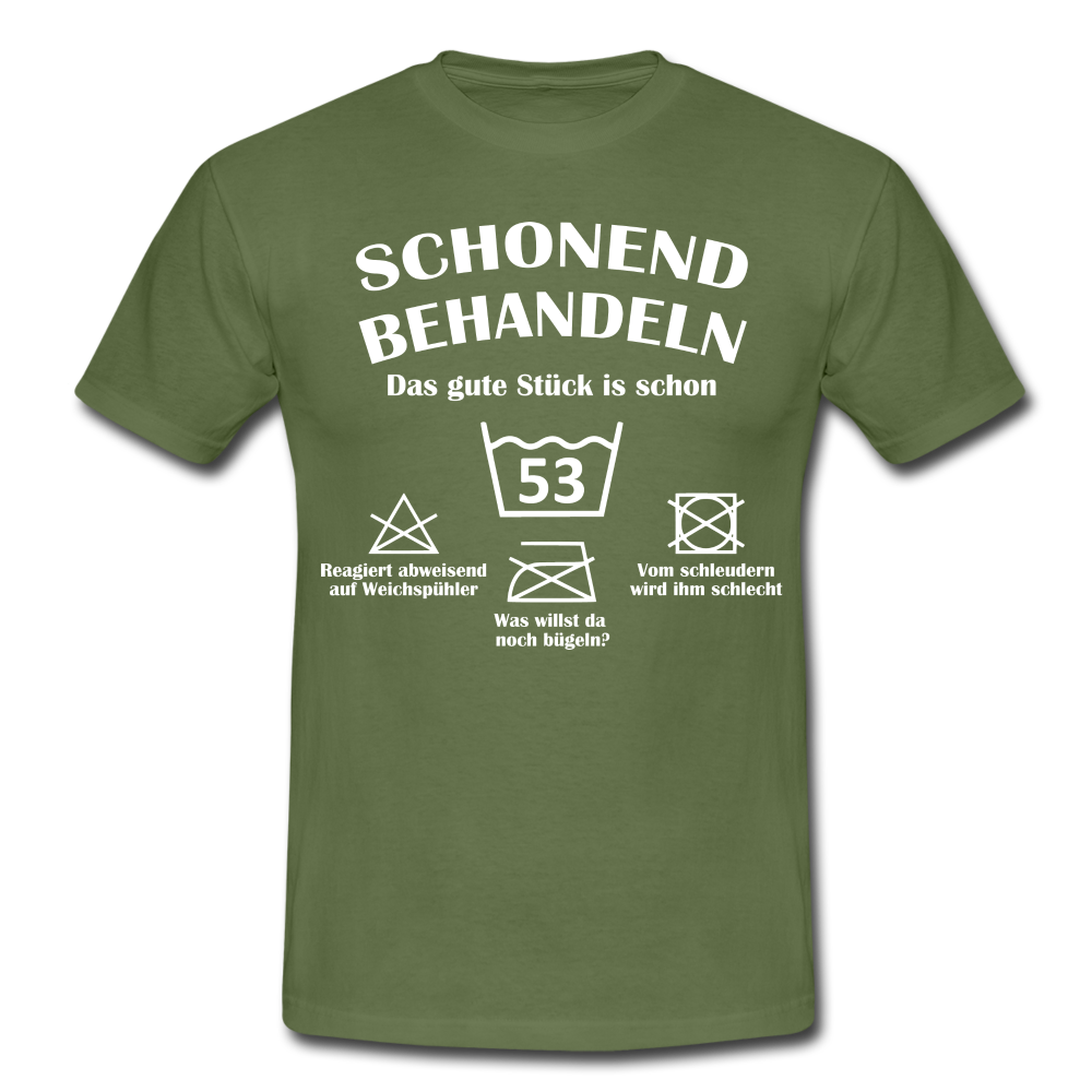 53. Geburtstags T-Shirt Schonend Behandeln - Das gute Stück is schon 53 Lustiges Geschenk Shirt - military green