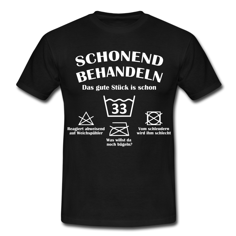 33. Geburtstags T-Shirt Schonend Behandeln - Das gute Stück is schon 33 Lustiges Geschenk Shirt - black