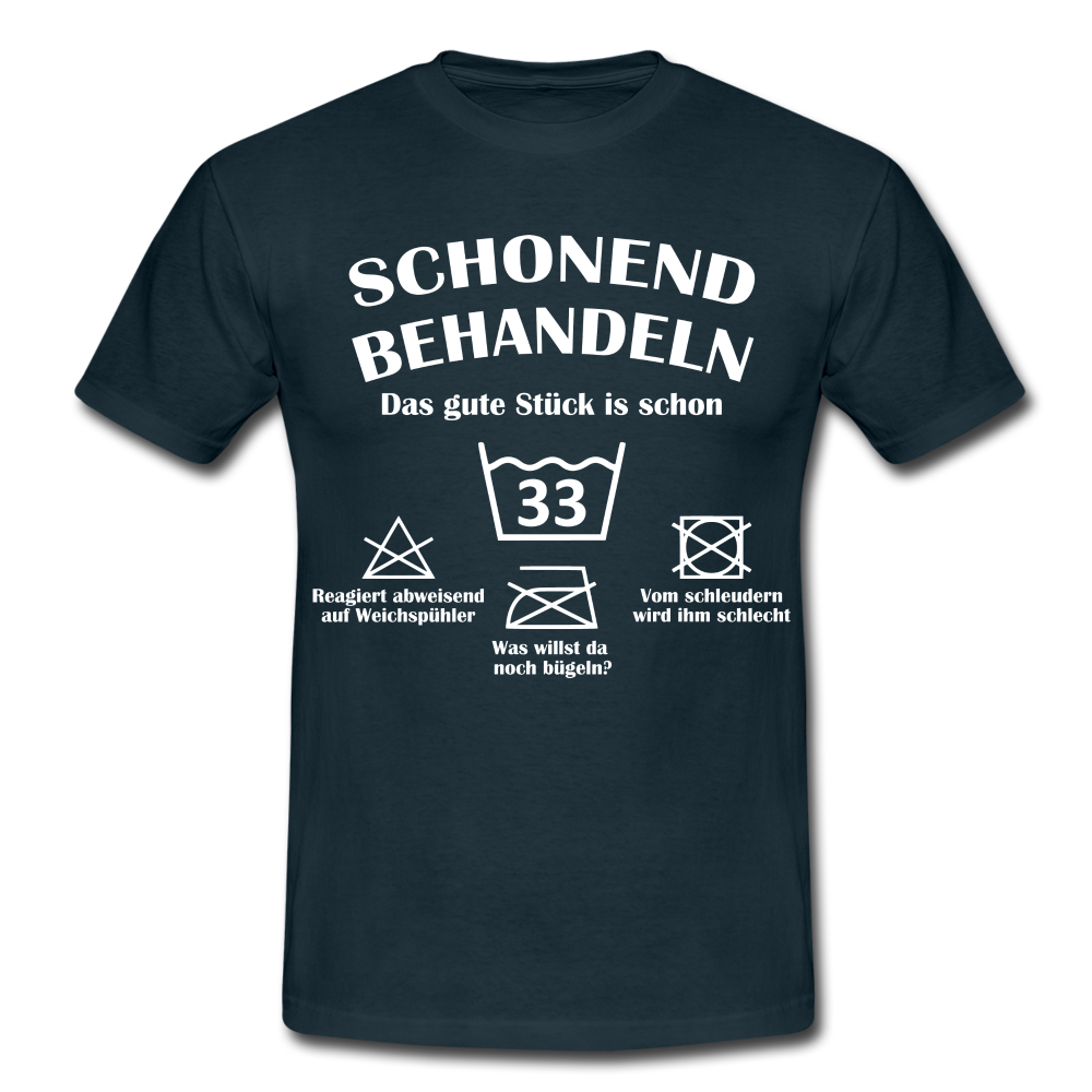 33. Geburtstags T-Shirt Schonend Behandeln - Das gute Stück is schon 33 Lustiges Geschenk Shirt - navy