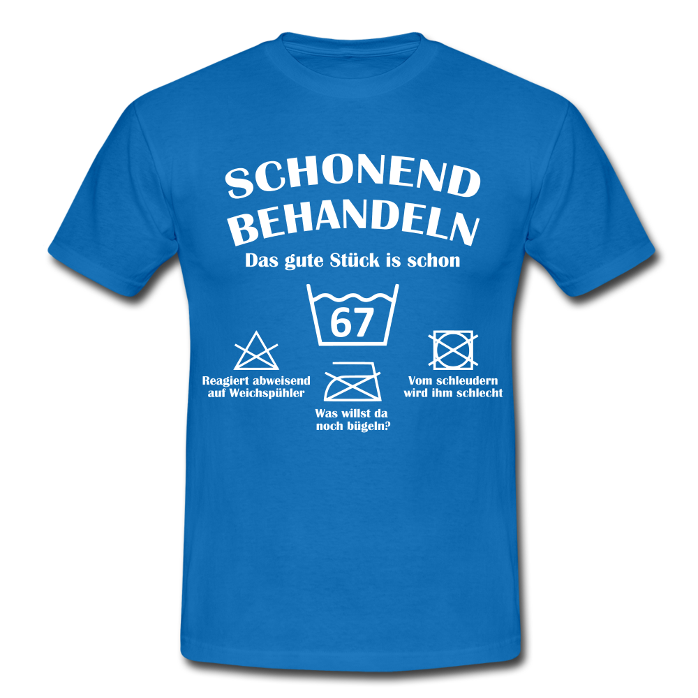 67. Geburtstags T-Shirt Schonend Behandeln - Das gute Stück is schon 67 Lustiges Geschenk Shirt - royal blue