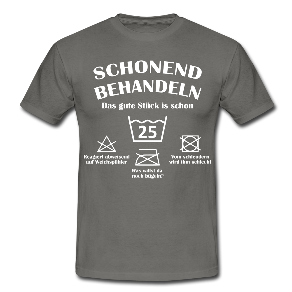 25. Geburtstags T-Shirt Schonend Behandeln - Das gute Stück is schon 25 Lustiges Geschenk Shirt - graphite grey