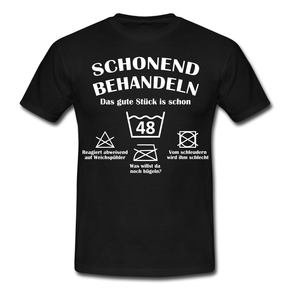 48. Geburtstags T-Shirt Schonend Behandeln - Das gute Stück is schon 48 Lustiges Geschenk Shirt - black