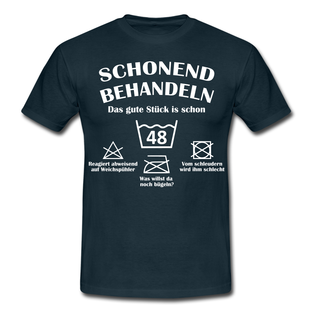 48. Geburtstags T-Shirt Schonend Behandeln - Das gute Stück is schon 48 Lustiges Geschenk Shirt - navy