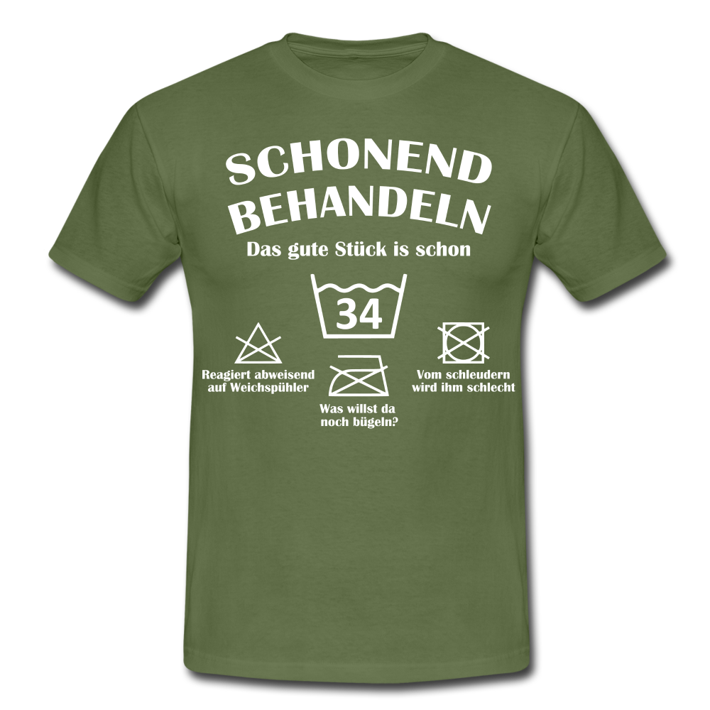 34. Geburtstags T-Shirt Schonend Behandeln - Das gute Stück is schon 34 Lustiges Geschenk Shirt - military green