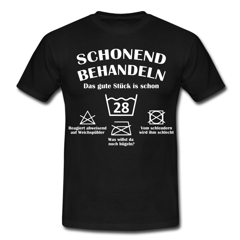 28. Geburtstags T-Shirt Schonend Behandeln - Das gute Stück is schon 28 Lustiges Geschenk Shirt - black