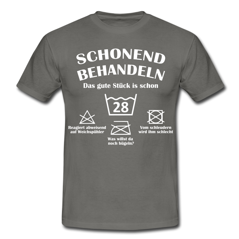 28. Geburtstags T-Shirt Schonend Behandeln - Das gute Stück is schon 28 Lustiges Geschenk Shirt - graphite grey