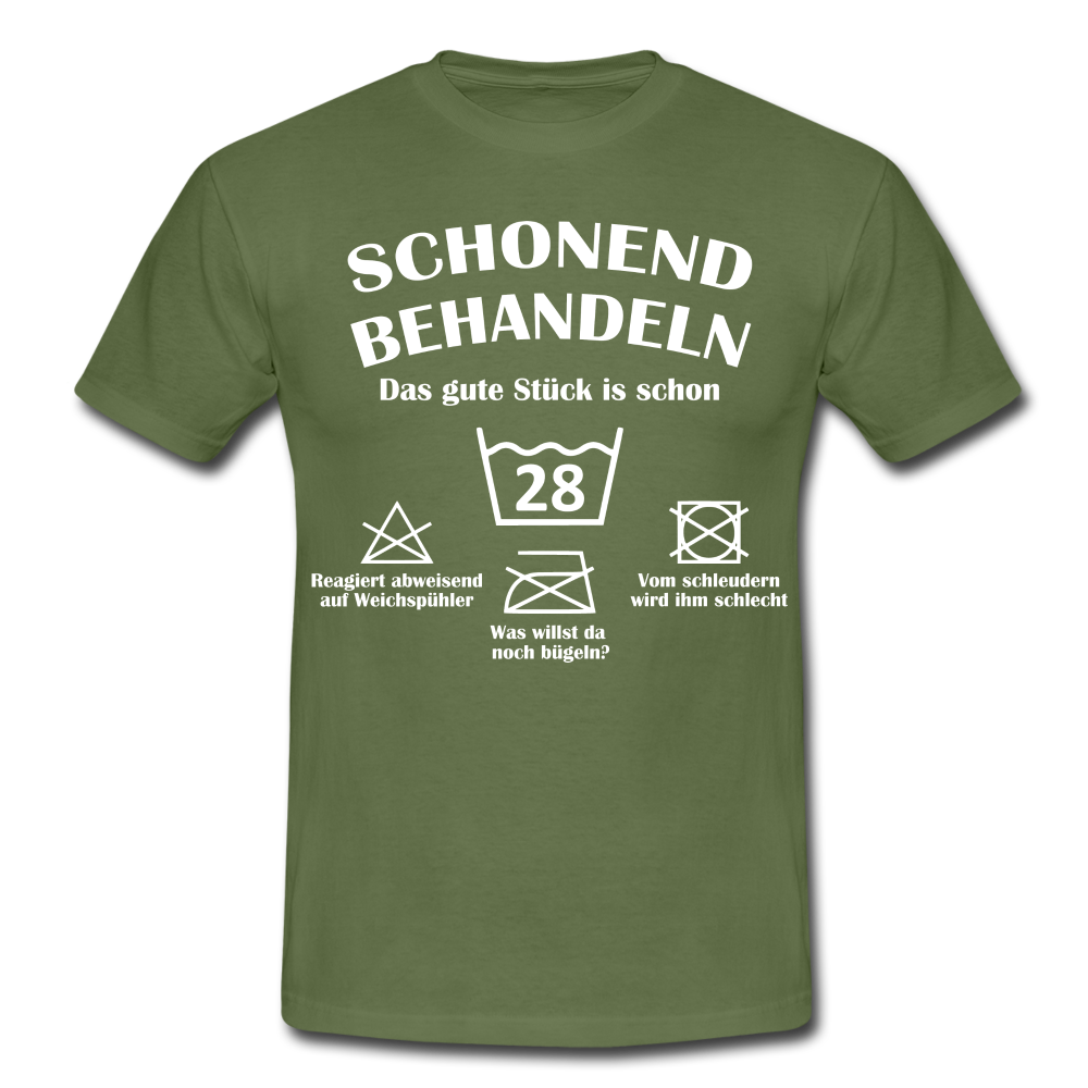28. Geburtstags T-Shirt Schonend Behandeln - Das gute Stück is schon 28 Lustiges Geschenk Shirt - military green