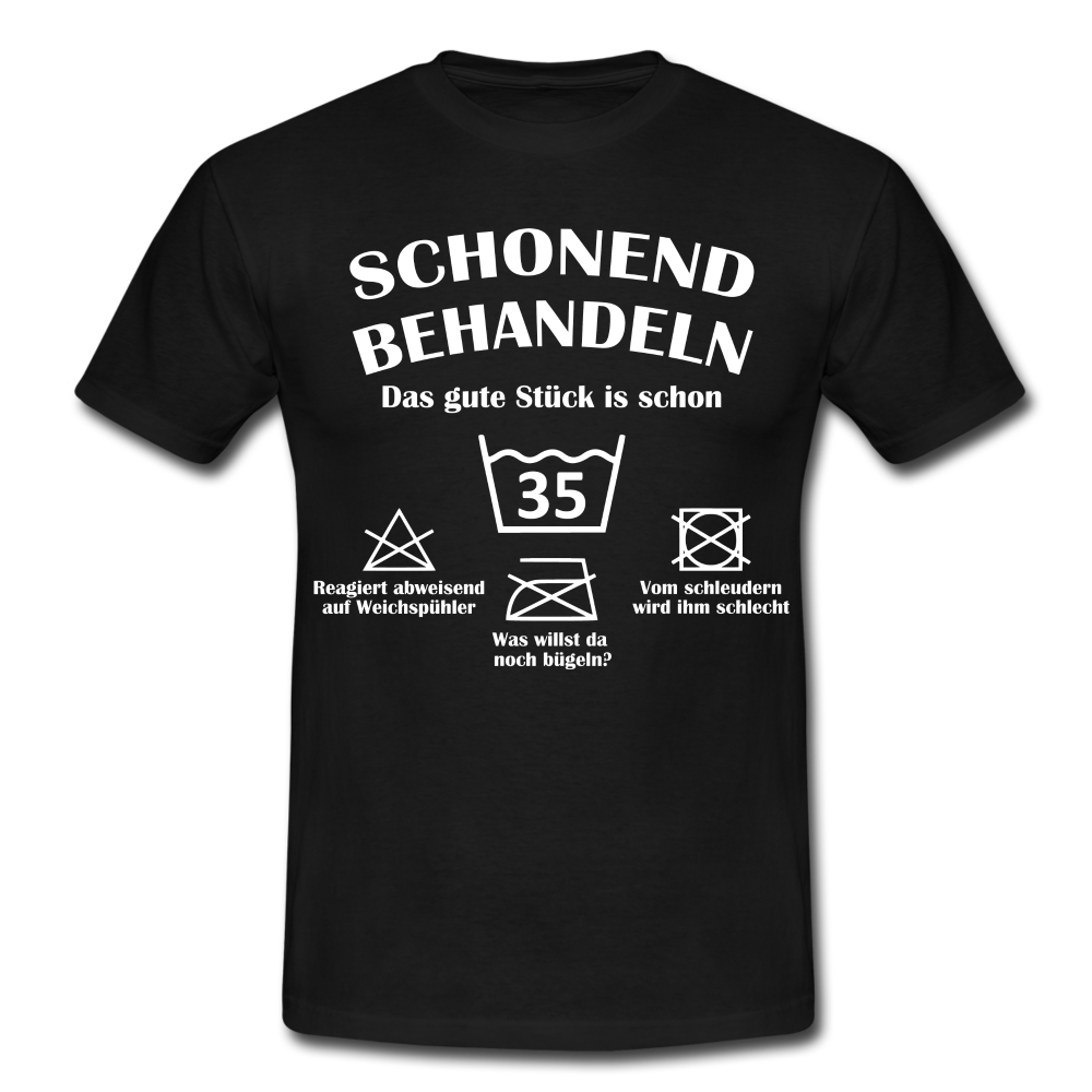 35. Geburtstags T-Shirt Schonend Behandeln - Das gute Stück is schon 35 Lustiges Geschenk Shirt - black