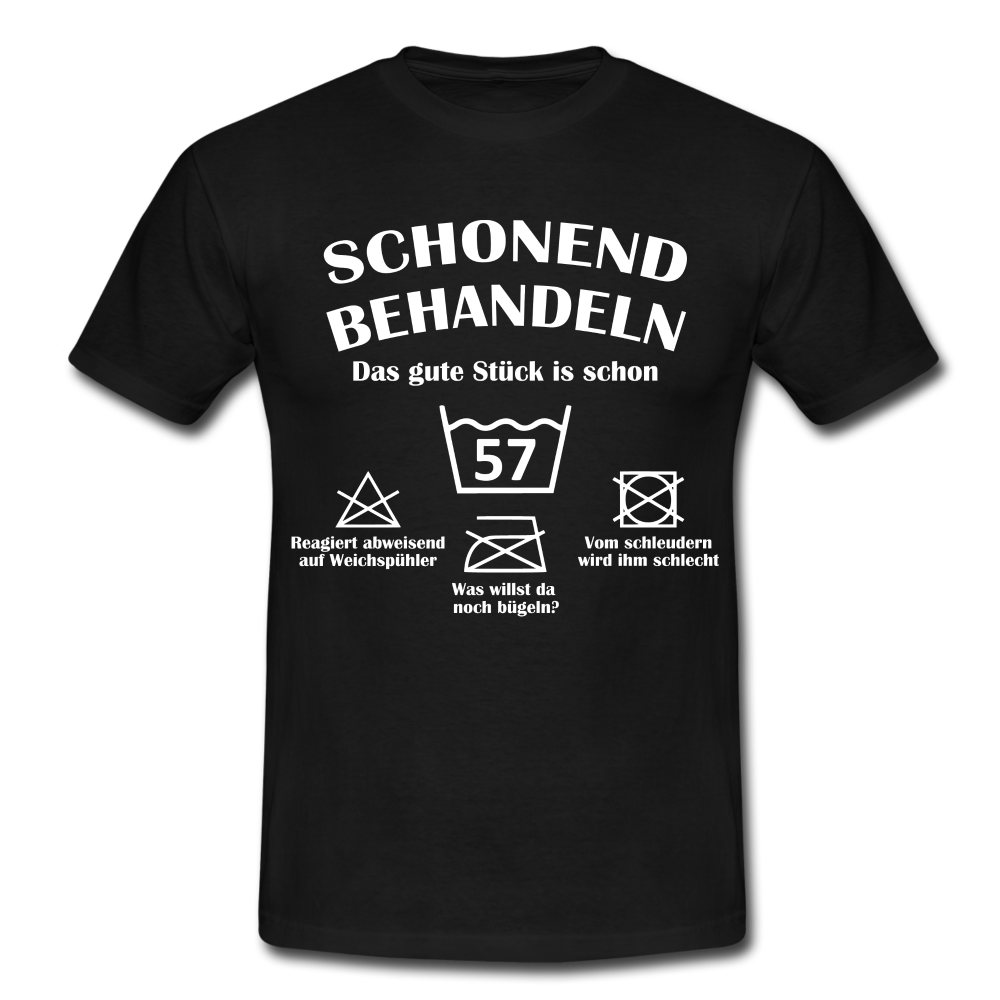 57. Geburtstags T-Shirt Schonend Behandeln - Das gute Stück is schon 57 Lustiges Geschenk Shirt - black