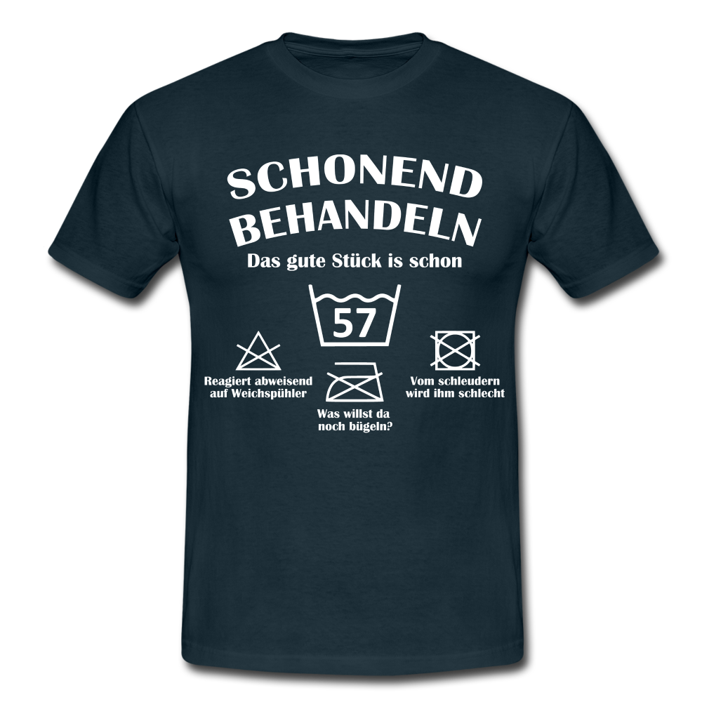 57. Geburtstags T-Shirt Schonend Behandeln - Das gute Stück is schon 57 Lustiges Geschenk Shirt - navy