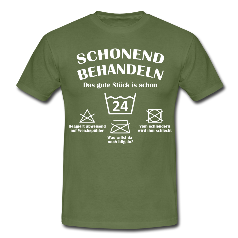 24. Geburtstags T-Shirt Schonend Behandeln - Das gute Stück is schon 24 Lustiges Geschenk Shirt - military green