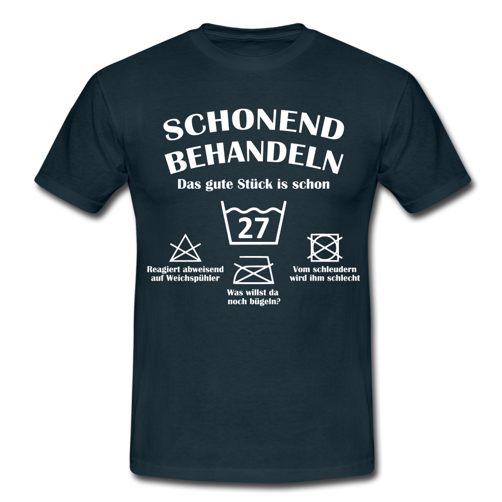 27. Geburtstags T-Shirt Schonend Behandeln - Das gute Stück is schon 27 Lustiges Geschenk Shirt - navy