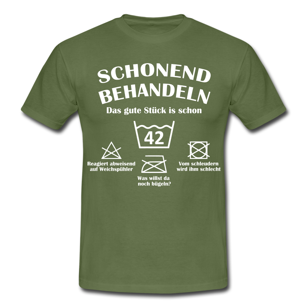 42. Geburtstags T-Shirt Schonend Behandeln - Das gute Stück is schon 42 Lustiges Geschenk Shirt - military green