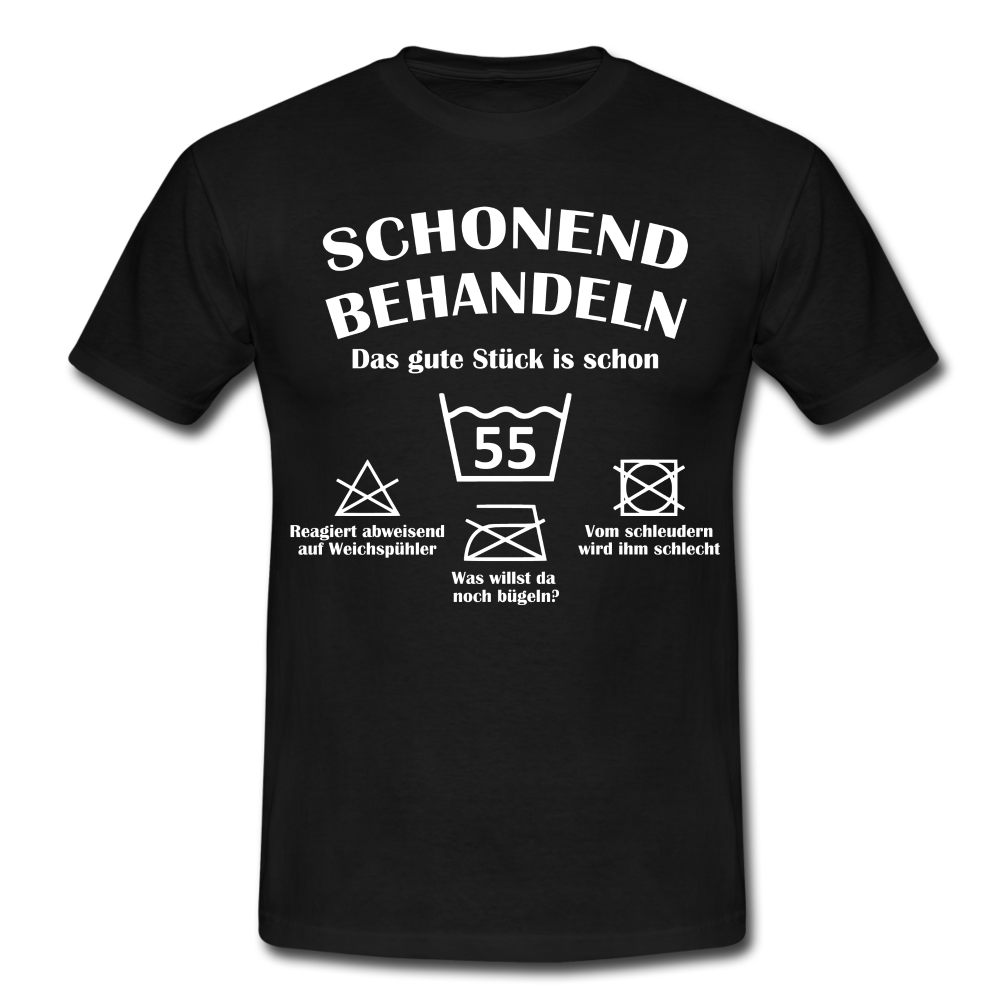 55. Geburtstags T-Shirt Schonend Behandeln - Das gute Stück is schon 55 Lustiges Geschenk Shirt - black