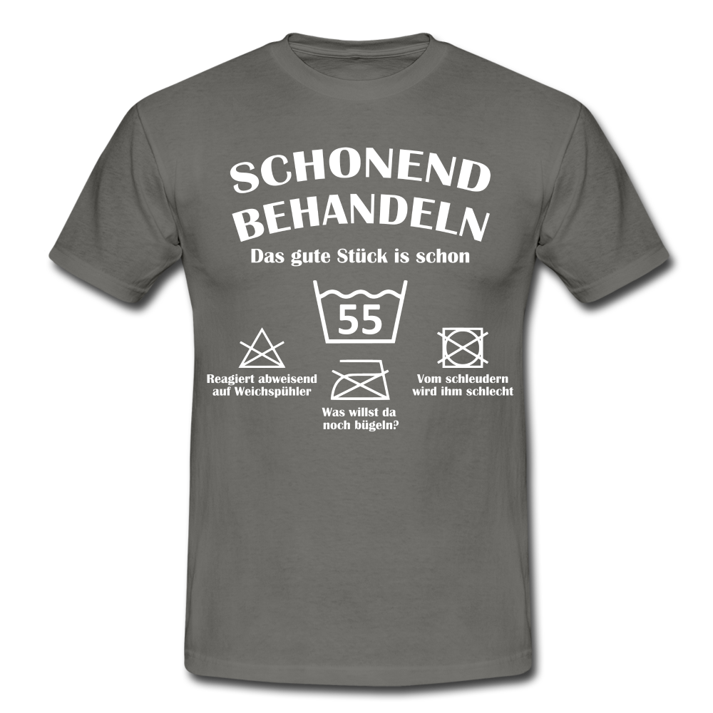 55. Geburtstags T-Shirt Schonend Behandeln - Das gute Stück is schon 55 Lustiges Geschenk Shirt - graphite grey