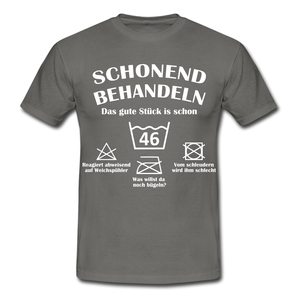 46. Geburtstags T-Shirt Schonend Behandeln - Das gute Stück is schon 46 Lustiges Geschenk Shirt - graphite grey
