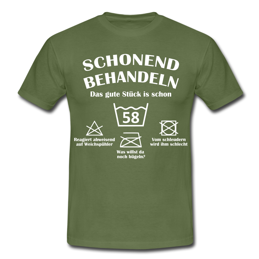 58. Geburtstags T-Shirt Schonend Behandeln - Das gute Stück is schon 58 Lustiges Geschenk Shirt - military green