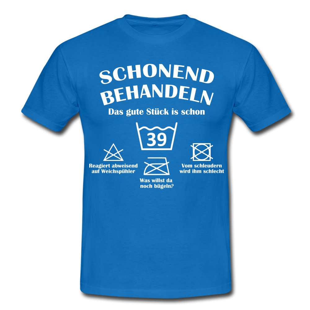 39. Geburtstags T-Shirt Schonend Behandeln - Das gute Stück is schon 39 Lustiges Geschenk Shirt - royal blue