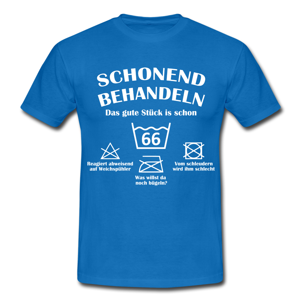 66. Geburtstags T-Shirt Schonend Behandeln - Das gute Stück is schon 66 Lustiges Geschenk Shirt - royal blue