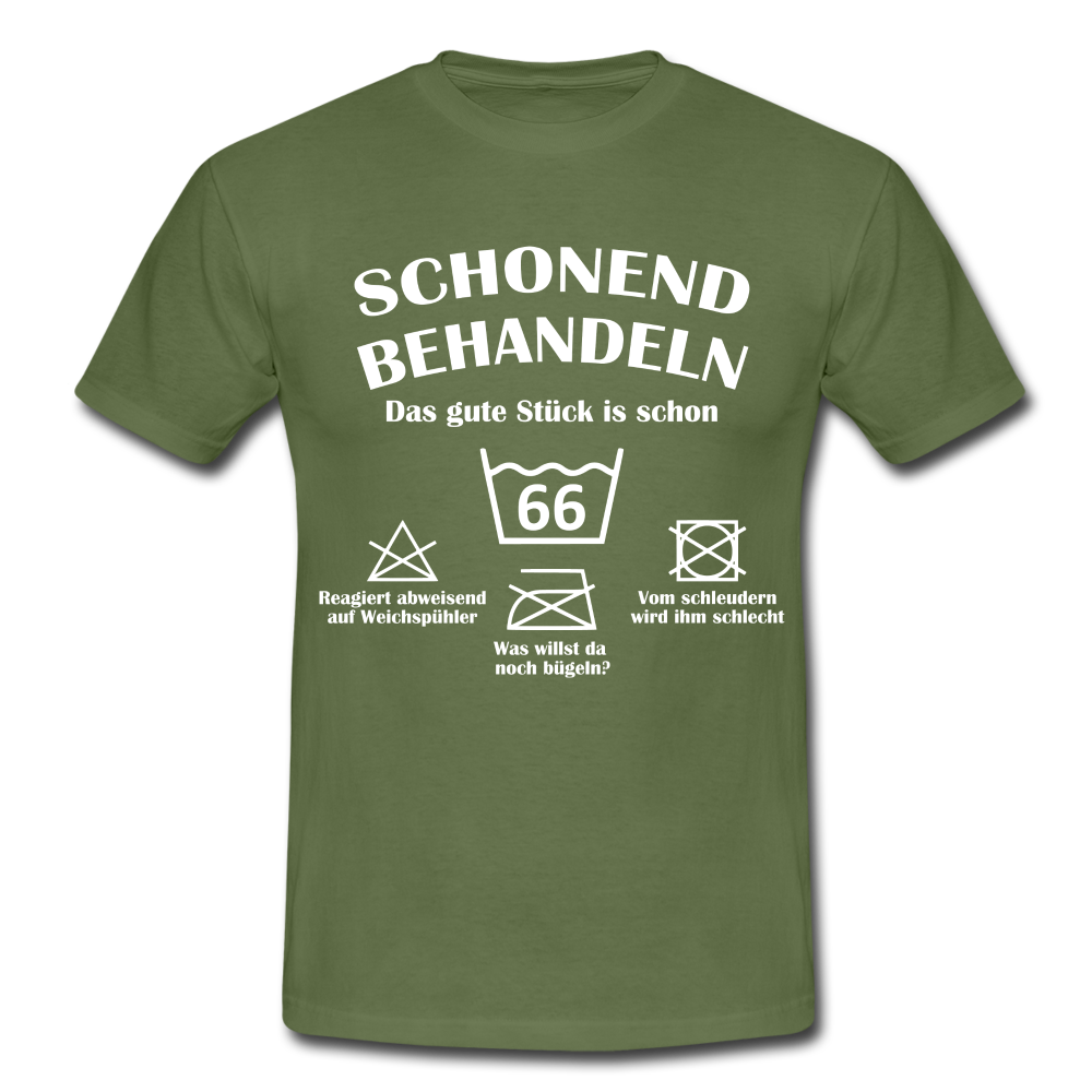 66. Geburtstags T-Shirt Schonend Behandeln - Das gute Stück is schon 66 Lustiges Geschenk Shirt - military green