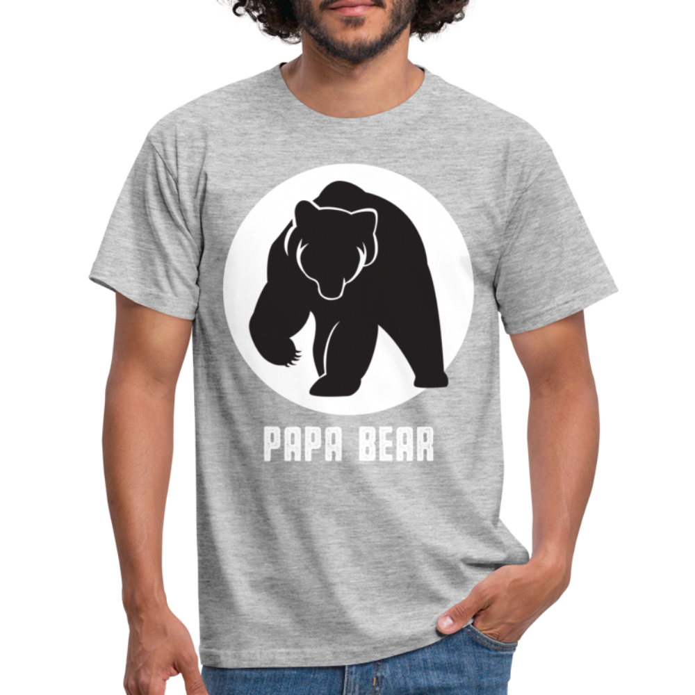Papa Bear proud Daddy stolzer Vater T-Shirt - heather grey