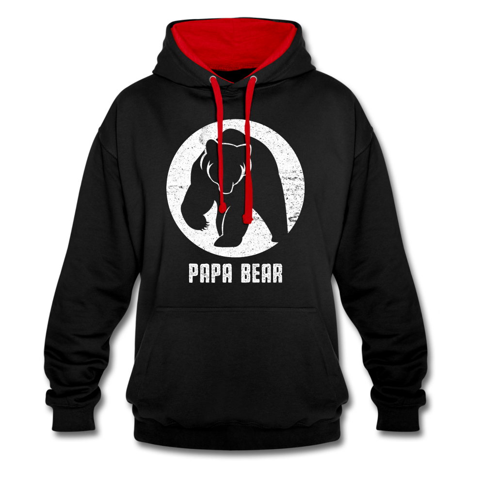 Papa Bear proud Daddy stolzer Vater Hoodie - black/red