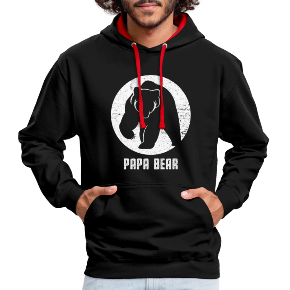 Papa Bear proud Daddy stolzer Vater Hoodie - black/red