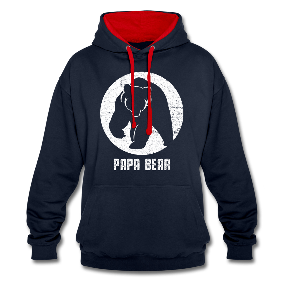 Papa Bear proud Daddy stolzer Vater Hoodie - navy/red