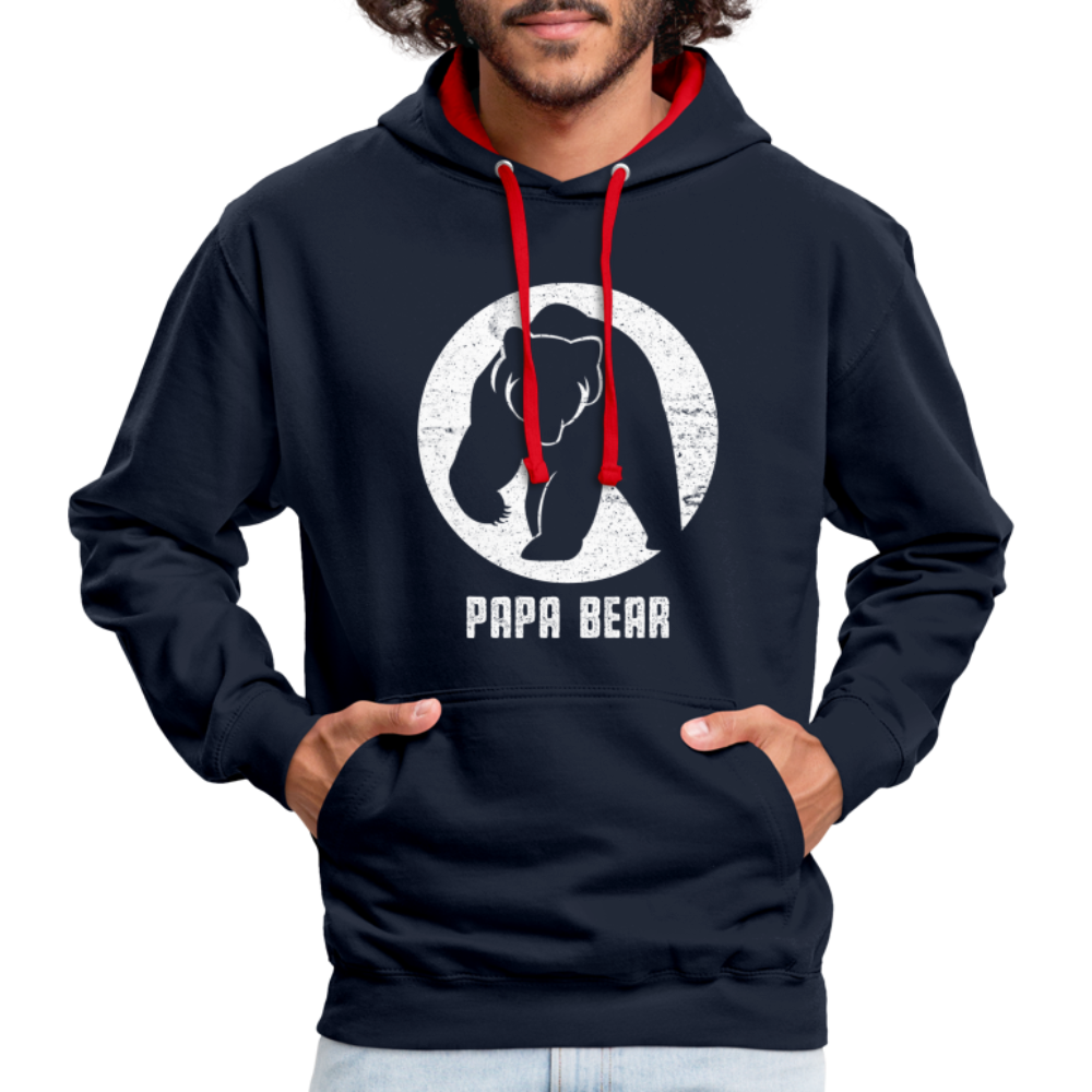 Papa Bear proud Daddy stolzer Vater Hoodie - navy/red