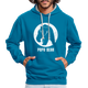 Papa Bear proud Daddy stolzer Vater Hoodie - peacock blue/heather grey