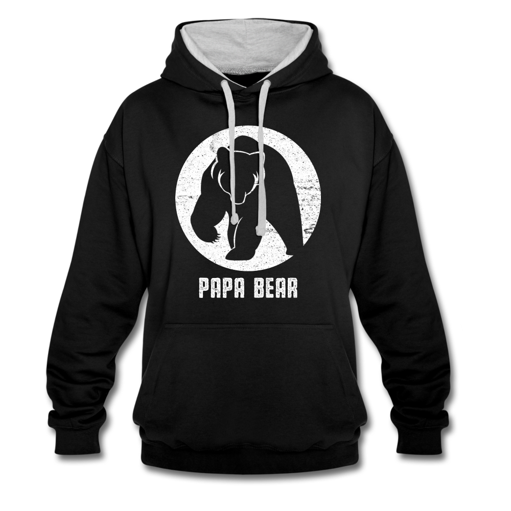 Papa Bear proud Daddy stolzer Vater Hoodie - black/heather grey