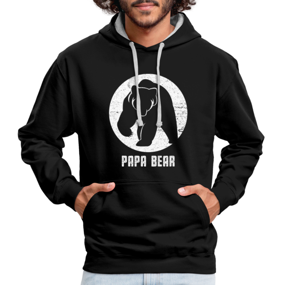 Papa Bear proud Daddy stolzer Vater Hoodie - black/heather grey