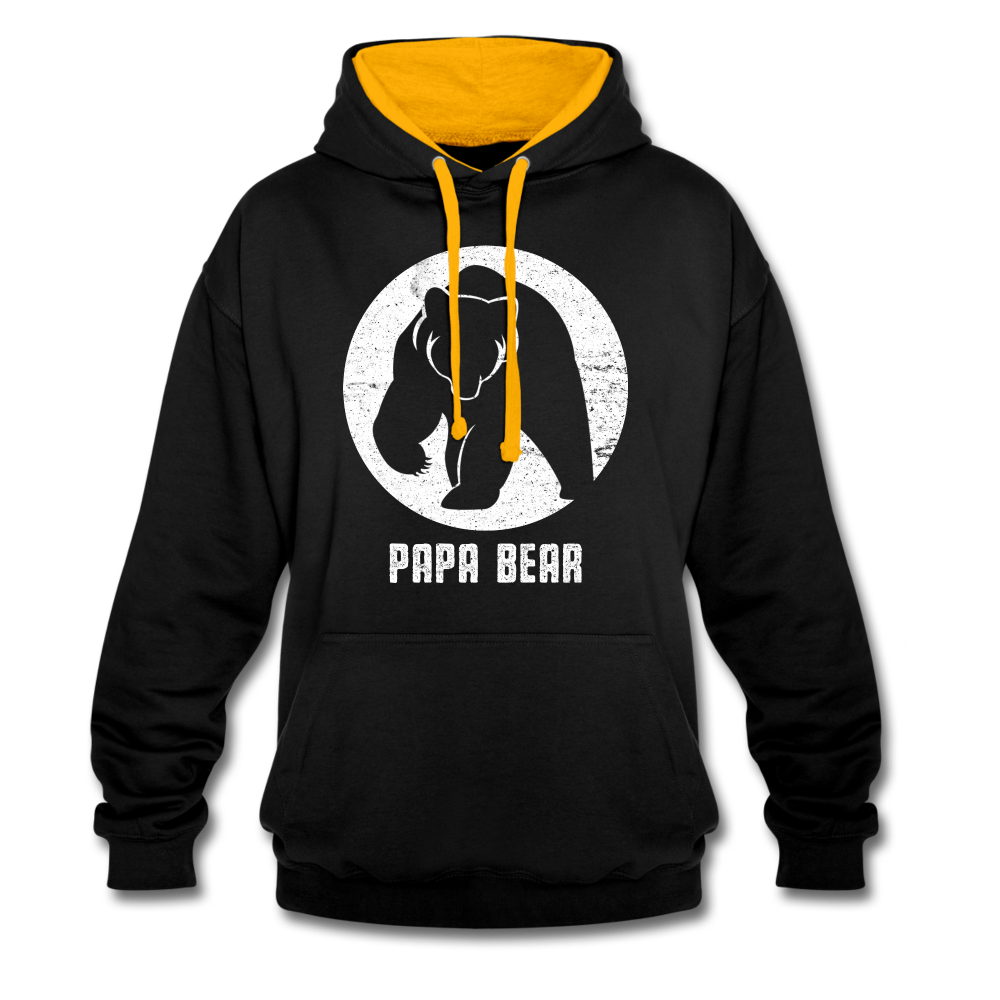 Papa Bear proud Daddy stolzer Vater Hoodie - black/gold