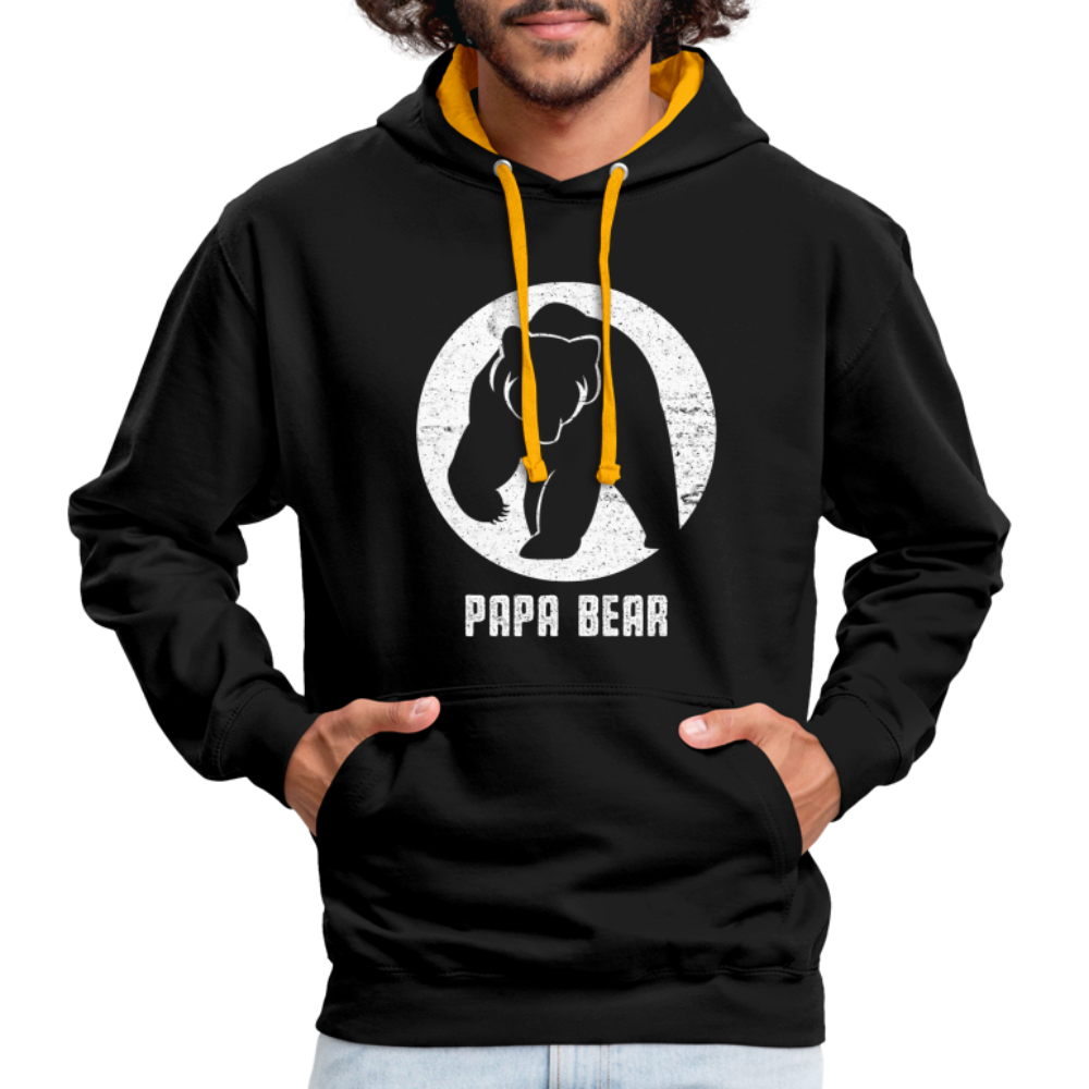 Papa Bear proud Daddy stolzer Vater Hoodie - black/gold