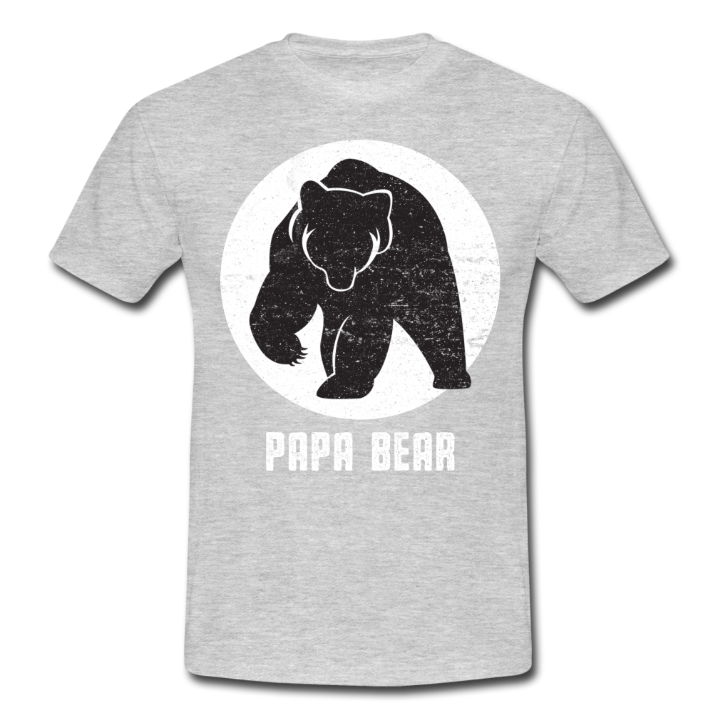 Papa Bear proud Daddy stolzer Vater T-Shirt - heather grey
