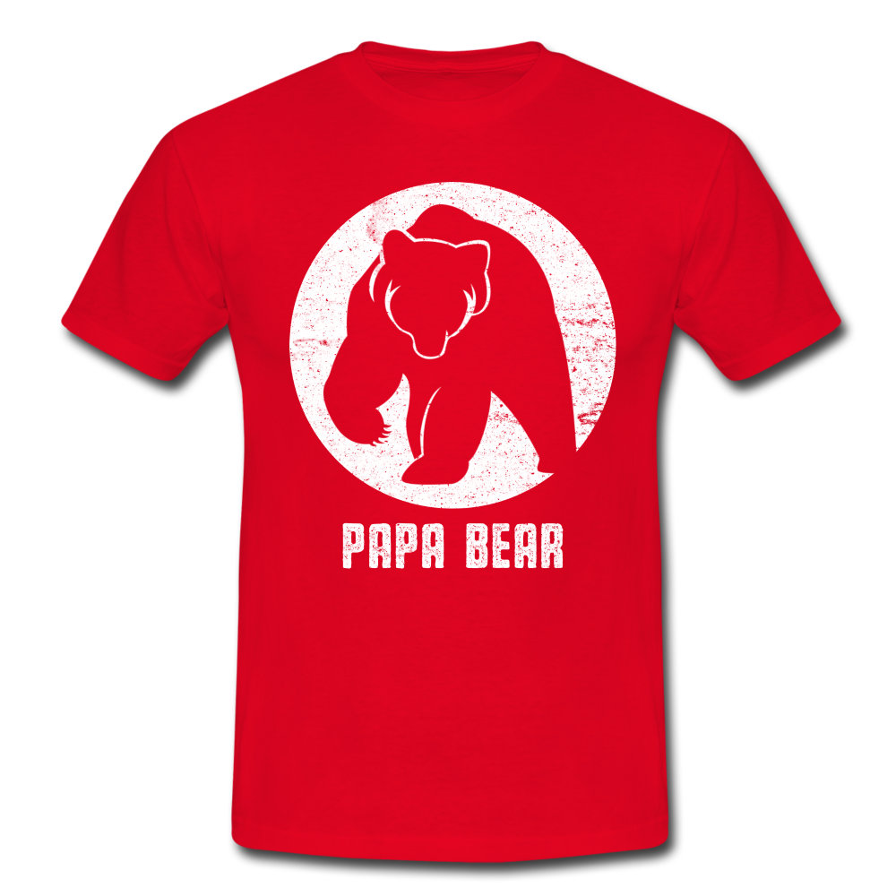 Papa Bear proud Daddy stolzer Vater T-Shirt - red
