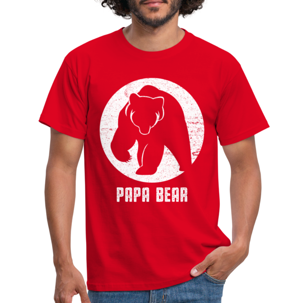 Papa Bear proud Daddy stolzer Vater T-Shirt - red