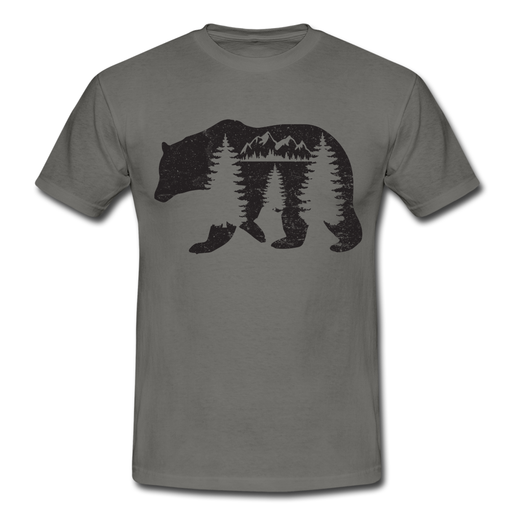 Bär Wildnis Wandern Berge Outdoor T-Shirt - graphite grey