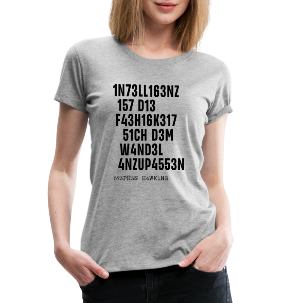 Intelligenz Hawking Zitat T-Shirt - heather grey